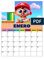 Calendario Bonito Anotaciones Super Mario Bebes para Tu Clase 2024