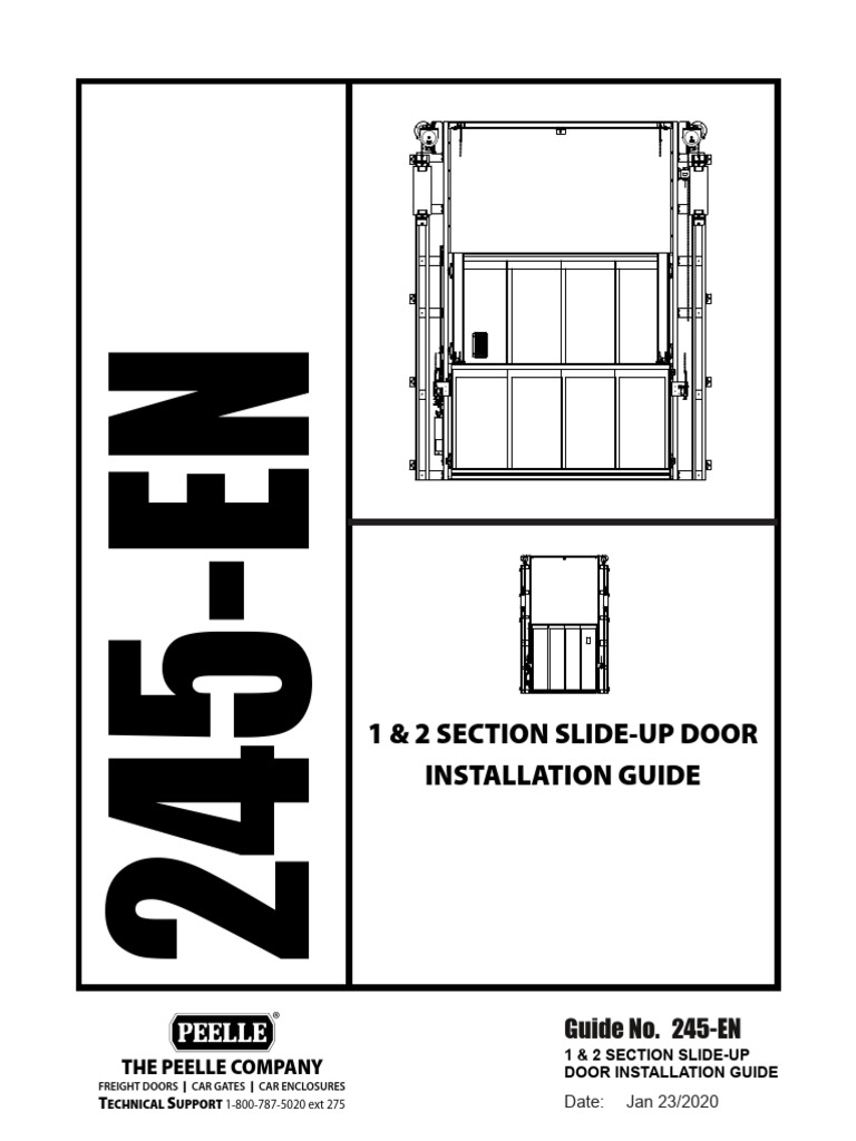 245 en 1 2 Section Slide Up Door Installation Guide English PDF