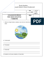 I Avaliação - Ciências - 6ºano - 3ºbimestre