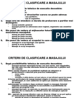 Criterii de Clasificare a Masajului