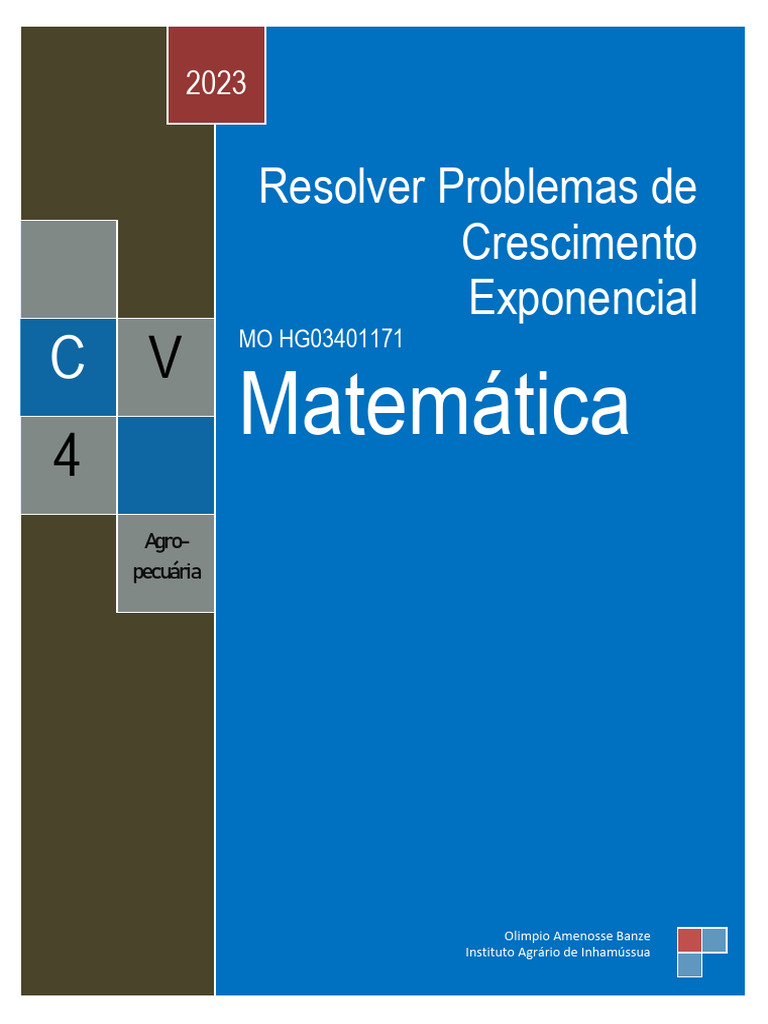 Resolver Problemas de Crescimento Exponencial - Docx1 | PDF | Exponenciação  | Função exponencial, image size:768x1024