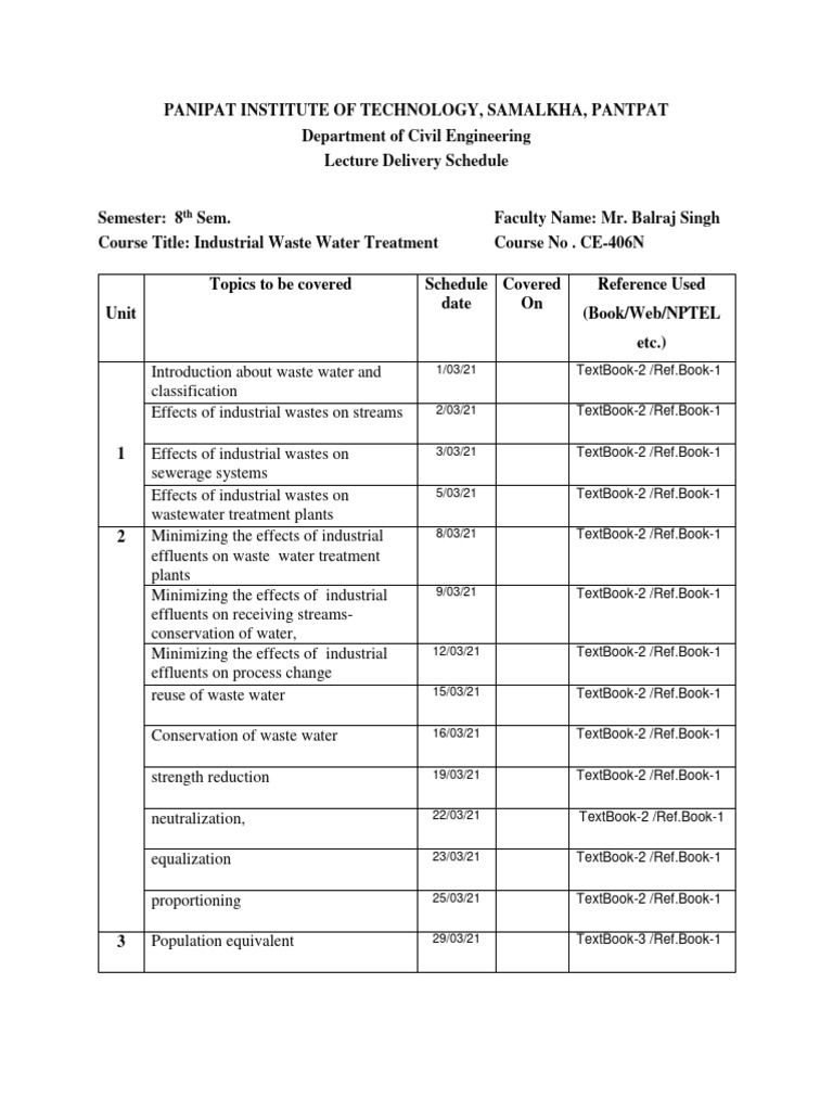 Industrial Waste Water Treatment PDF Sewage Treatment Effluent