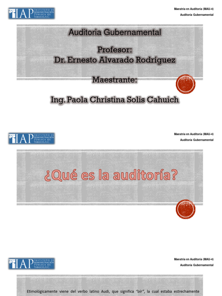 Fundamentos de la Auditoría Gubernamental | PDF | Auditoría | Contralor