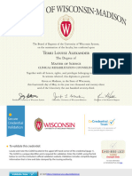 University Wisconsin Madison MS Diploma 