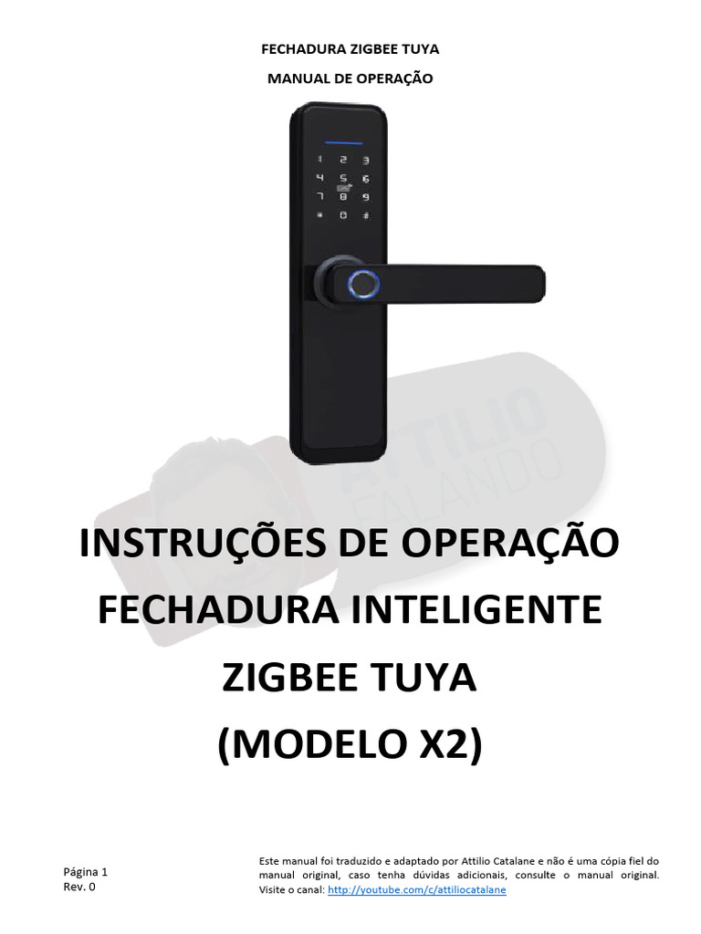 Manual de Operação Fechadura Tuya Zigbee | PDF | Identificação de ...