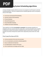 Operating System Scheduling Algorithms