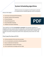 Operating System Scheduling Algorithms