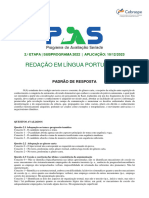 Pas 22 2 Padrão Preliminar de Resposta Prova de Redação Em Língua Portuguesa