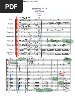 MOZERT/交響曲第36番「Linzer」 室内楽編曲譜PIANO四重奏 Symphony No. 36 Linz, 3rd Movement Sheet Music for Oboe, Bassoon