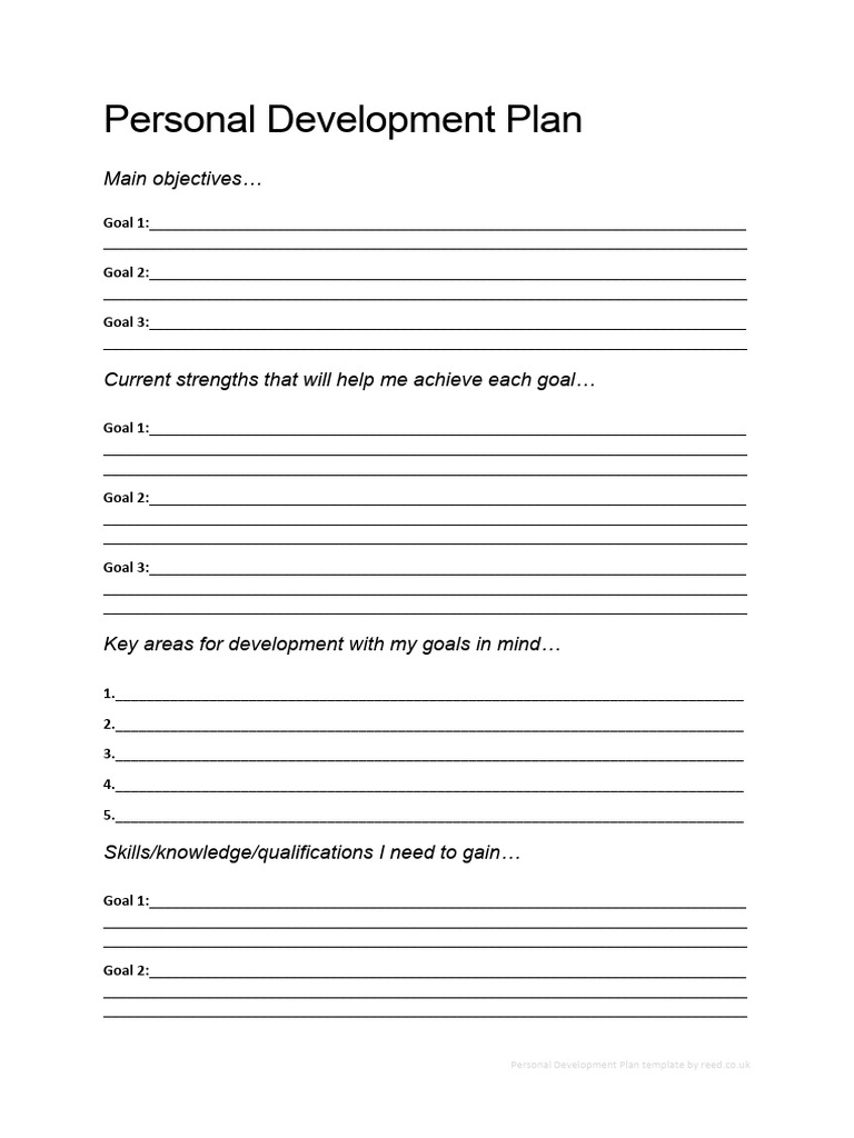Personal Development Plan Template | PDF | Cognition | Behavior
