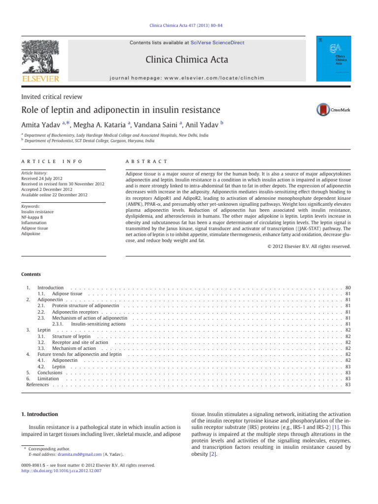 Leptin Protein Structure Overview | PDF | Leptin | Adipose Tissue