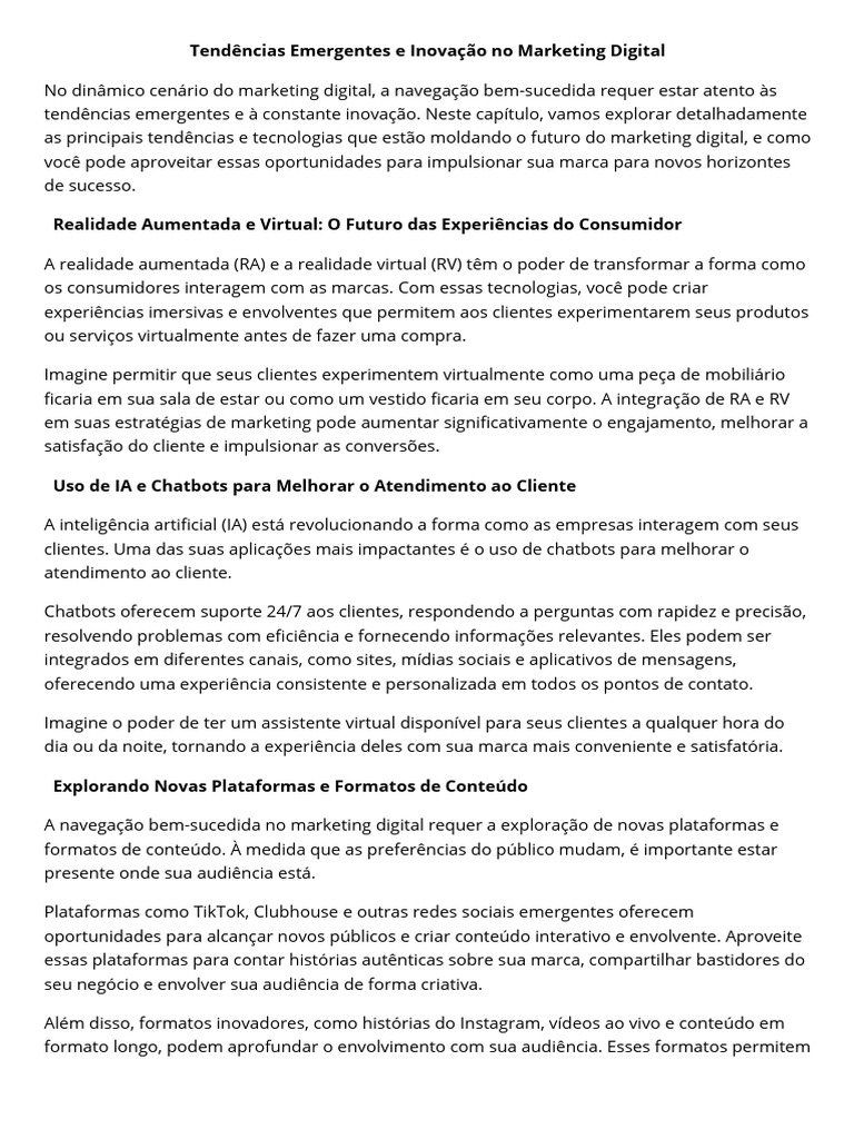 Inovações e Tendências no Marketing Digital | PDF | Marketing digital ...
