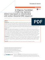 Fasciolopsis Buski (Digenea: Fasciolidae) From China and India May Represent Distinct Taxa Based On Mitochondrial and Nuclear Ribosomal DNA Sequences