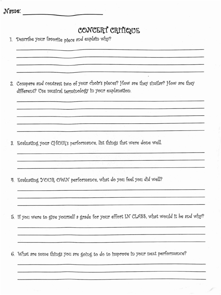 Concert Critique | PDF