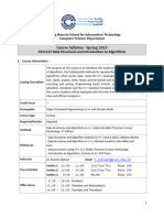 Course Syllabus - Spring 2023 CS11212 Data Structures and Introduc/on To Algorithms