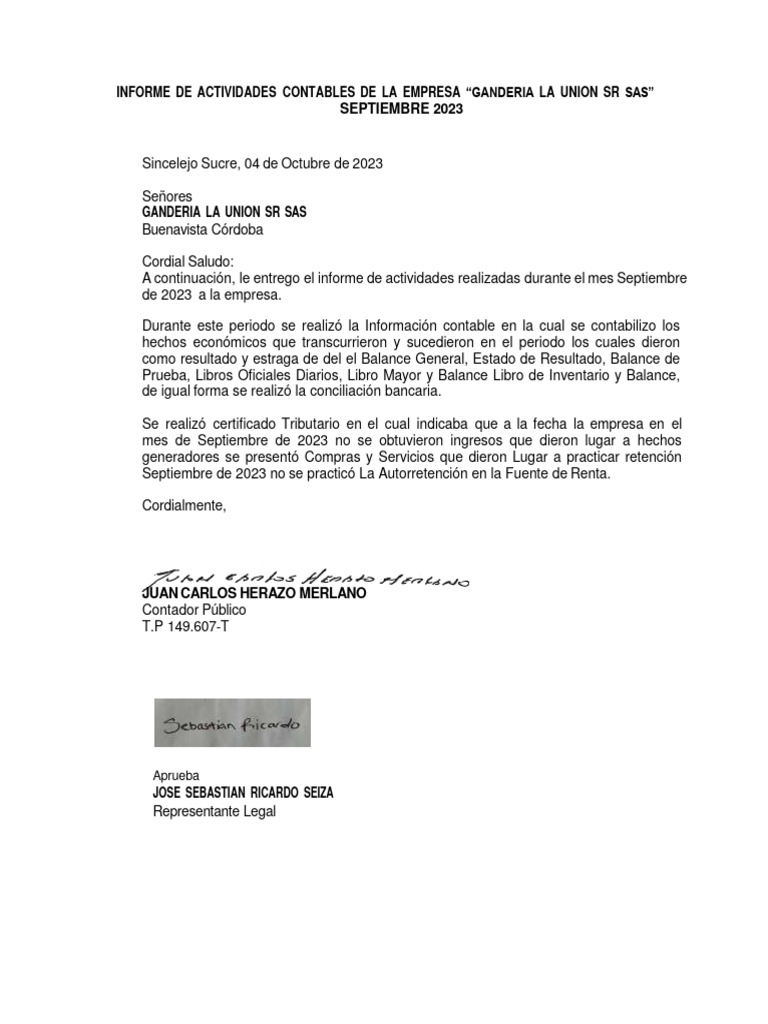 Informe de actividades | PDF