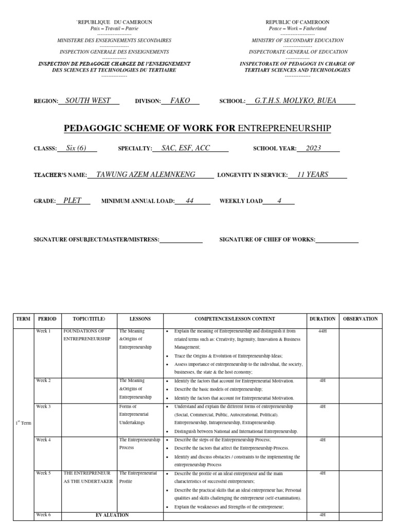 TEACHER SCHEME OF WORK FORMAT PDF DOWNLOAD visual data 6