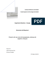 Projeto de um eixo de transmissão, sistema de apoio e fixação