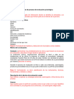 Informe de Proceso de Evaluación Psicológica