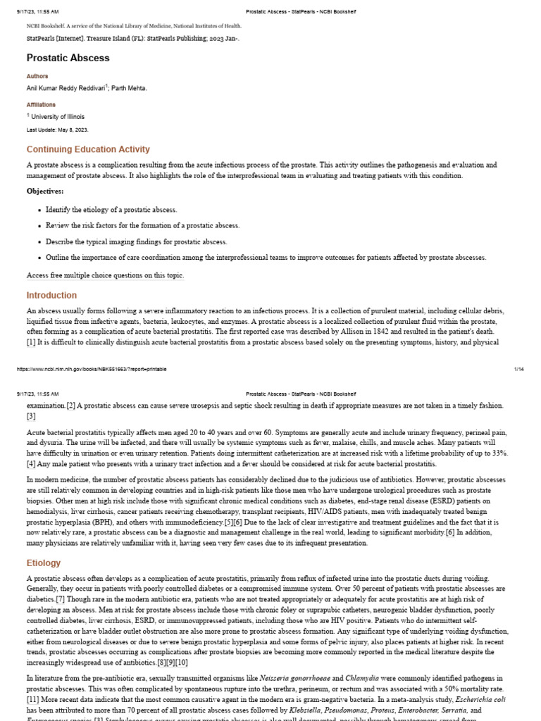 Prostatic Abscess: Causes and Management | PDF | Medical Imaging ...