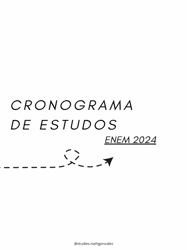 Cronograma de Estudos ENEM 2024 PDF - Studiesnathgonzalez | PDF
