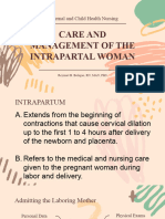 C. Care and Management of Intrapartum Woman