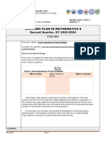 Learning Plan Grade 8 (2nd Quarter)