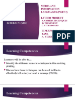 7.MIL 6. Media and Information Languages Part 2 Video Project Camera Techniques Treatment and Storyboard