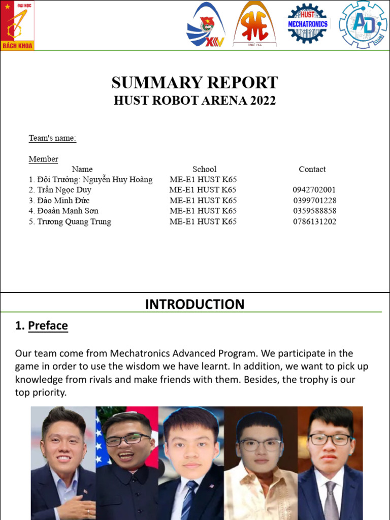 HUST Robot Arena 2022 Summary Report | PDF