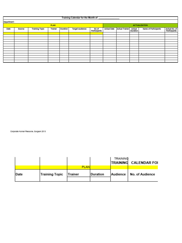 Monthly Corporate Training Calendar | PDF | Career & Growth