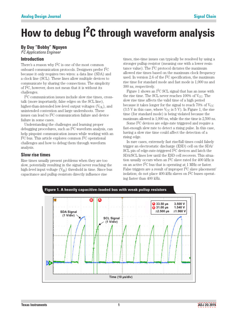 How To Troubleshoot I2C Waveform With Oscilloscope Slyt770 | PDF ...