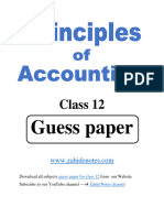2nd Year Principles of Accounting Guess Paper 2023 Zahid Notes
