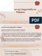 Kasaysayan NG Lingguwistika Sa Pilipinas