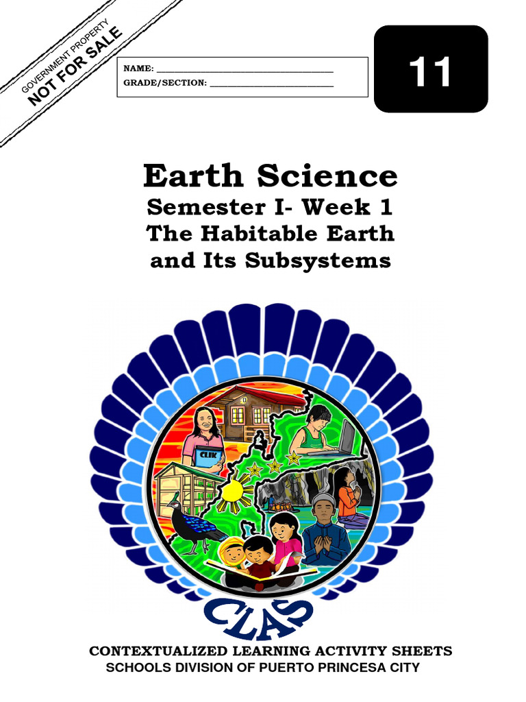 CORE 11 Earth-Science q1 CLAS1 TheHabitableEarthandItsSubsystems | PDF ...