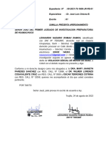 Apersonamiento en Juzgado Caso Violacion Sexual Roman Ramos Leonardo Nazario