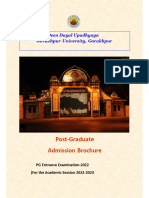 Post-Graduate Admission Brochure: Deen Dayal Upadhyaya Gorakhpur University, Gorakhpur