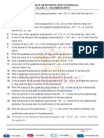 Practice Questions Polynomials Class X