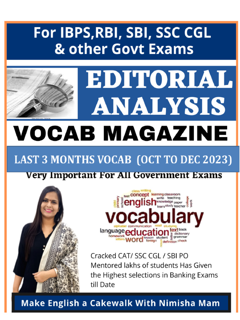 Last 3 month vocabulary magazine by nimisha ma am oct to dec 2023 pdf