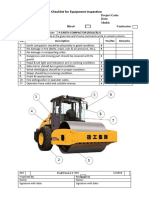 Checklist For Equipment Inspection EARTH COMPACTOR ROLLER