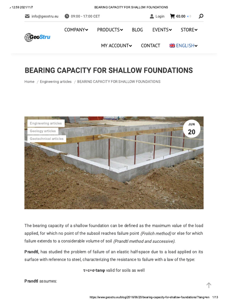 Bearing Capacity For Shallow Foundations - Meyerhof | PDF