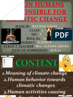 On Humans Responsible For Climatic Change