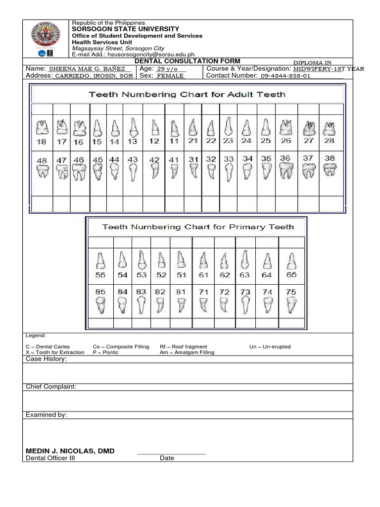 Dental Consultation Form Template | PDF