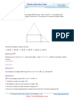 Serie D'exercices Corrigés - Math - Produit Scalaire Dans Le Plan - 3ème Math (2009-2010)