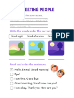 Orange and Purple Illustrative Greeting People EFL Worksheet