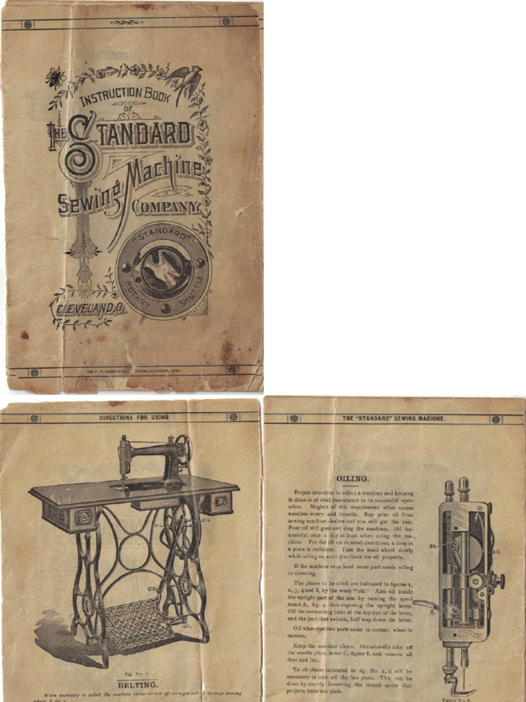 Standard Rotary Sewing Machine Instruction Manual | PDF | Sewing