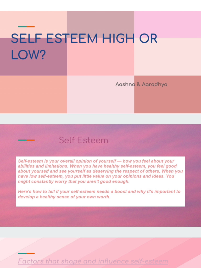 Self Esteem High or Low ? | PDF | Self Esteem | Cognitive Psychology