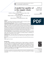 A Conceptual Model For Quality of Service in The Supply Chain