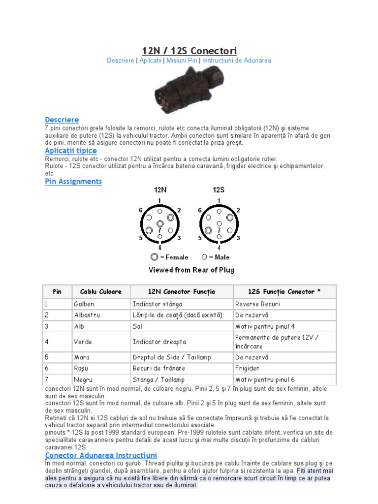 Schema Electrica Priza Remorca Schema Prize Remorca | PDF