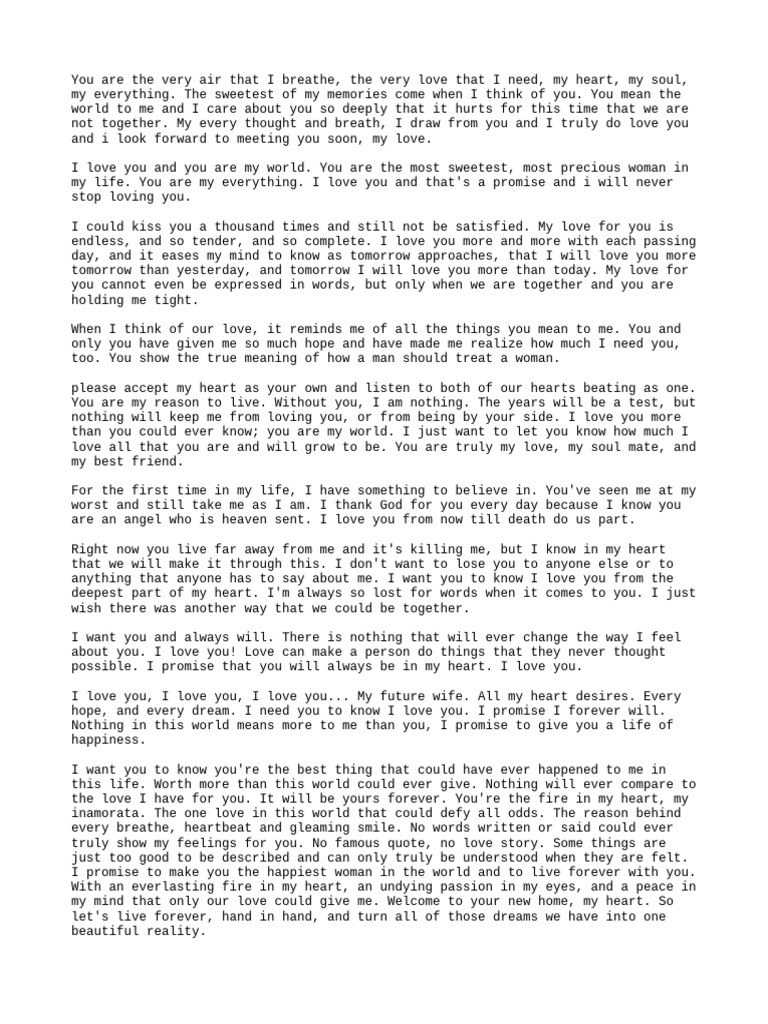 Romantic Love Letter-1 | PDF | Love | Soul