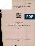 A Collection of The Central Acts and Ordinances For The Year 1969 Government of Pakistan Ministry of Law and Parliamentary Affairs (Law Divisian)